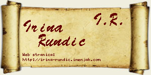 Irina Rundić vizit kartica
